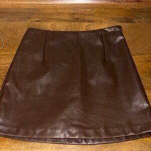 Women's Abercrombie Brown Faux Leather Mini Skirt